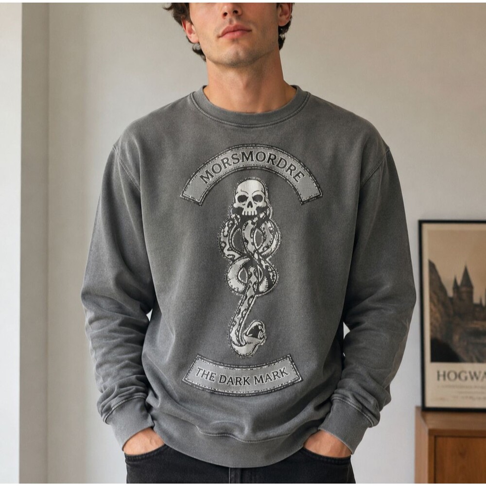 Harry Potter Universal Studios Dark Mark Morsmordre Sweatshirt Gray XS